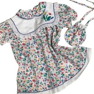 Vtg 90s Girls Flowered Dress, Summer, Winnie the Pooh Brand Size 3, Cottagecore